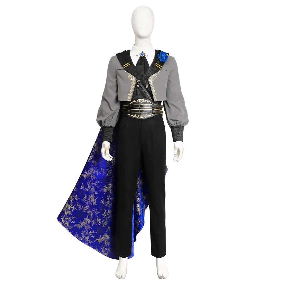 Sephiroth Cosplay Costume FF7  Blue Rose Halloween Carnival Party Suit