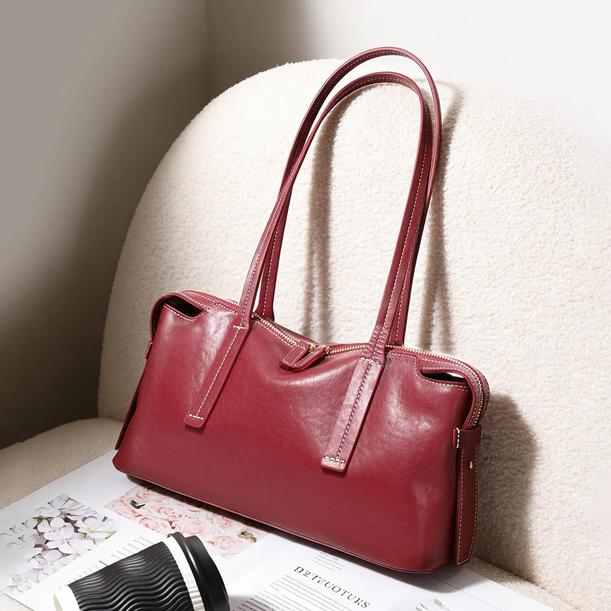 

Genuine Leather Large Tote Bag, Premium Women's Work Handbag