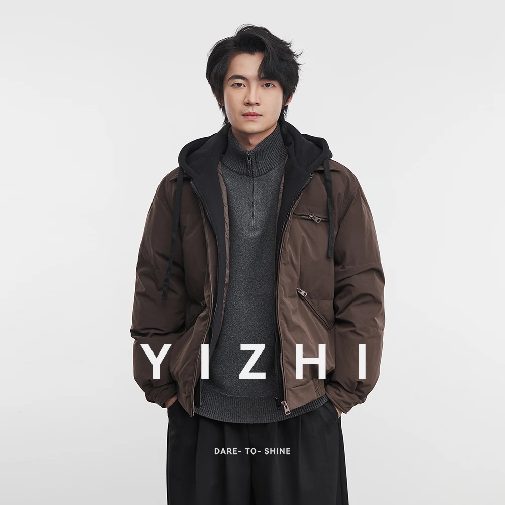 

American Retro 90 White Duck Down Hooded Down Jacket For Men 2025 Winter New Thickened Workwear Warm Jacket Top