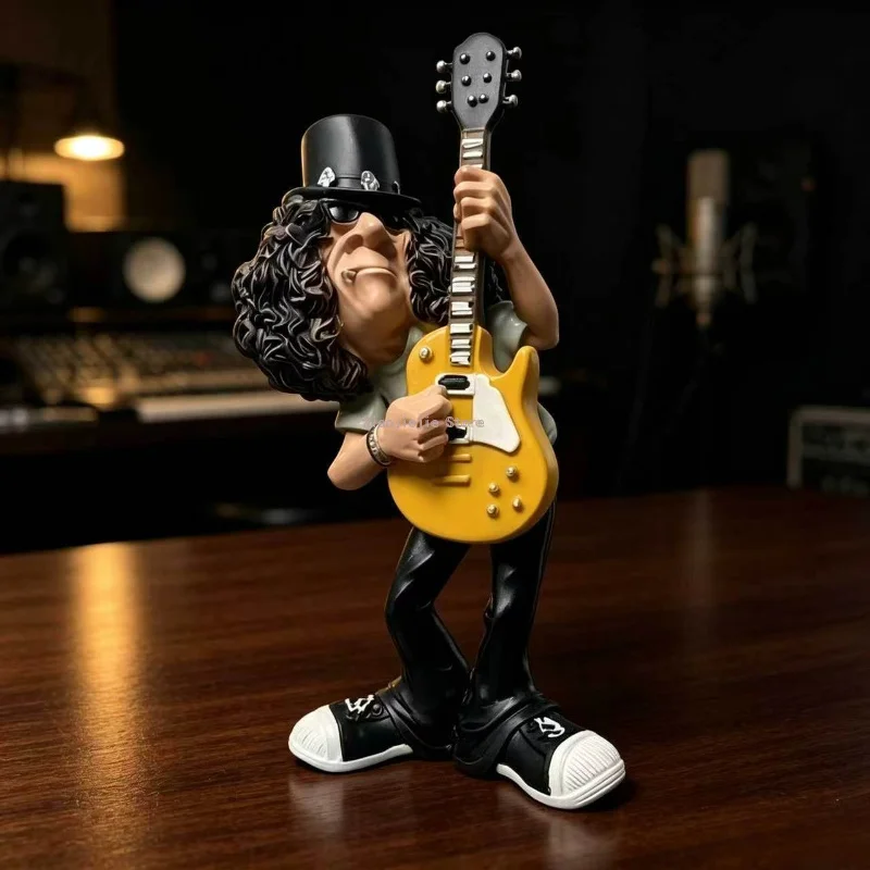 Figurine en résine représentant un guitariste de rock, une statue de musicien rock, un objet de décoration pour le bureau, une décoration pour bar à domicile, un cadeau pour les fans de la musique rock.