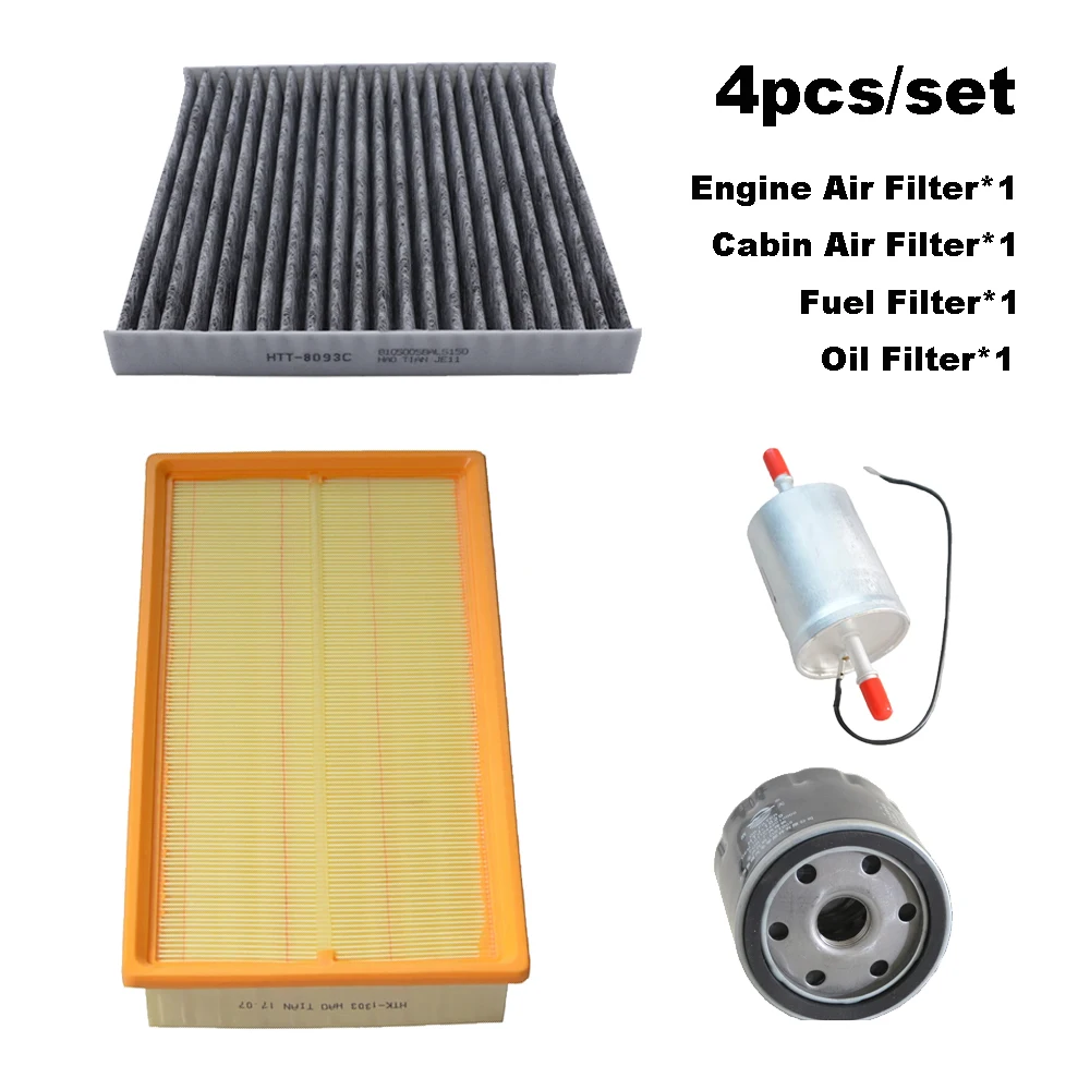 

4pcs Filter Set For GAC GS8 (1th Generation) 320T 2016-2019 GM8 GS7 4B20M1 Accessories Cabin Air Fuel Gas Oil Filter Spare Parts
