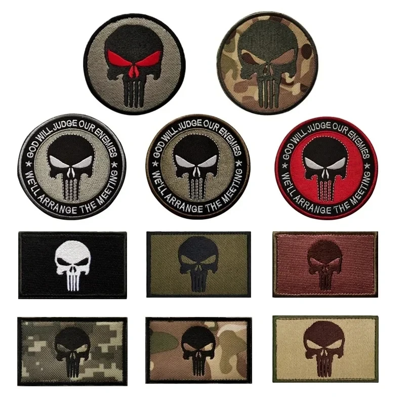 Embroidered Patches Tactical Punisher Military Patch for Clothing Backpack Clothes Stickers Embroidery Badge Hook Patches