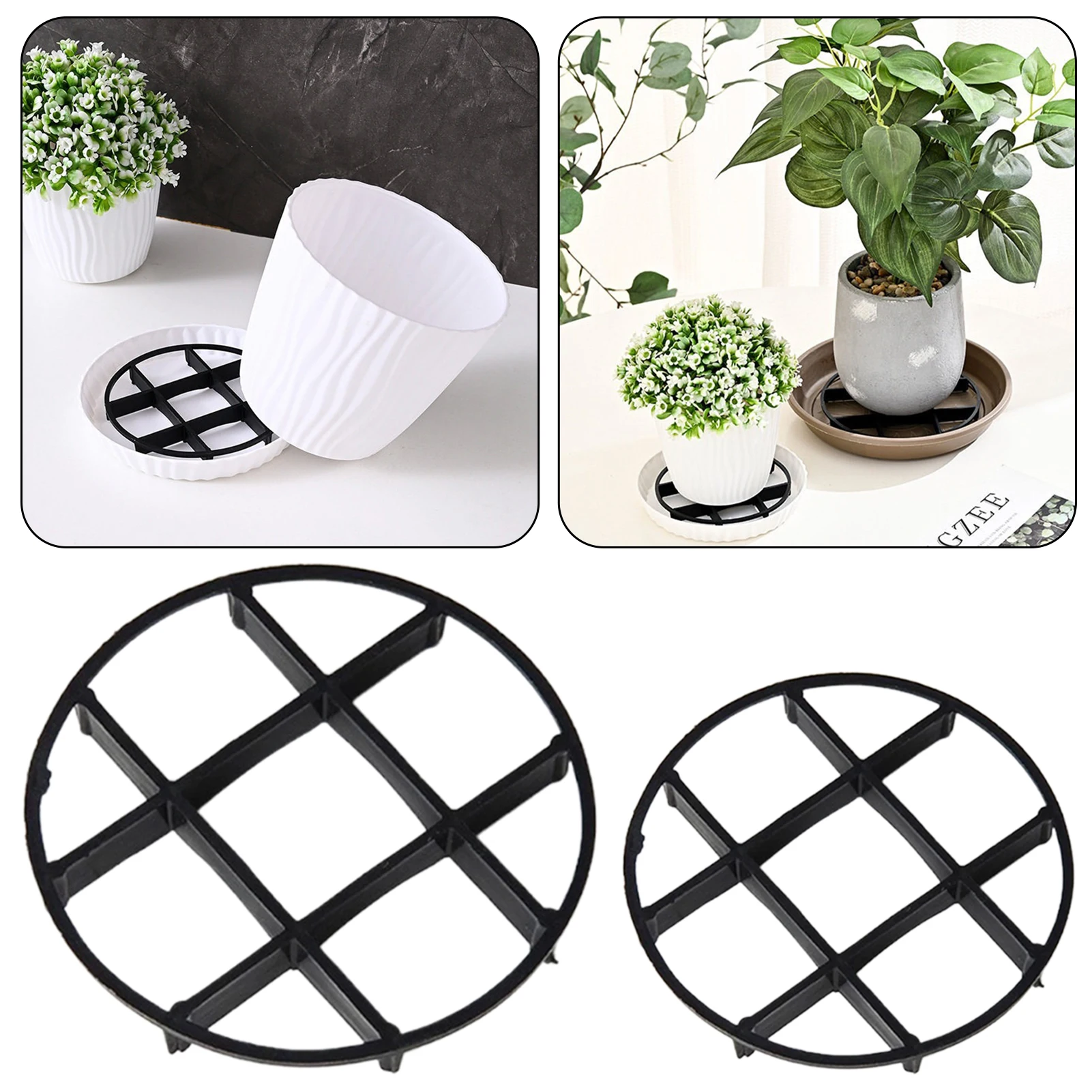 5pcs Flower Pot Tray Anti Rot Root Plastic Saucer Bracket Drip Plant Flowerpot Tray Indoor Outdoor Home Garden Supplies