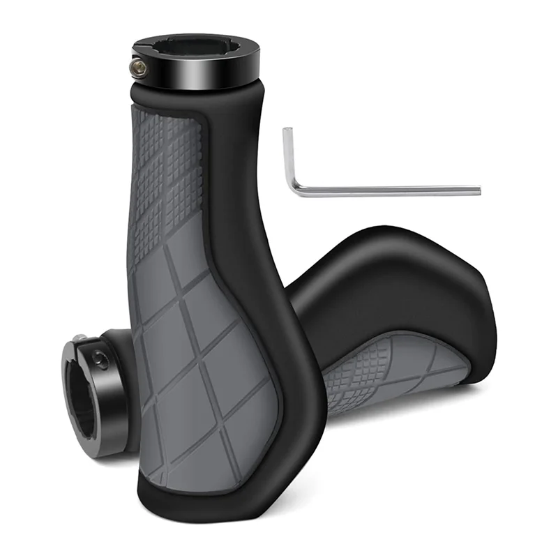 Велосипедные ручки A26P, эргономичные ручки, нескользящие резиновые ручки на руль, велосипедные ручки для электронного велосипеда 22,2 мм, серые