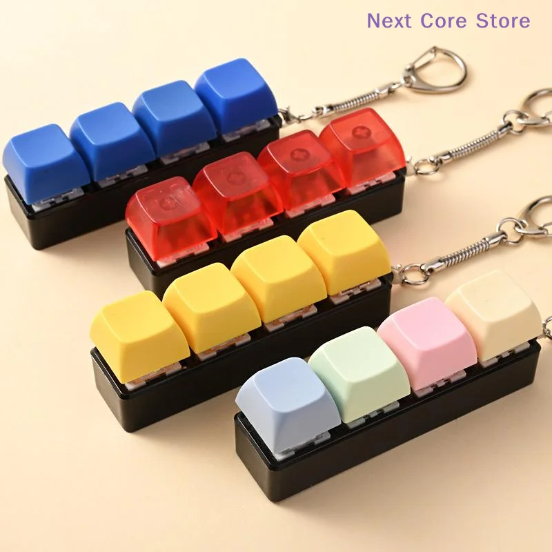 [NC]1Pcs 4 Keys Button Keycap 4 Keys Keyboard Fidget Gadgets Keychain Stress Relief Adult Fidget Toy DIY Keyboard Keychain[NC]