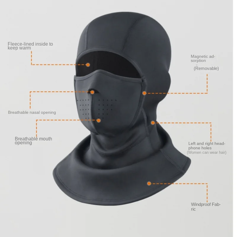 Balaclava Face Mask For The Cold Winter Men Women ski mask motorcycle cycling head cover Neck Warmer Cold proof Magnets Mask