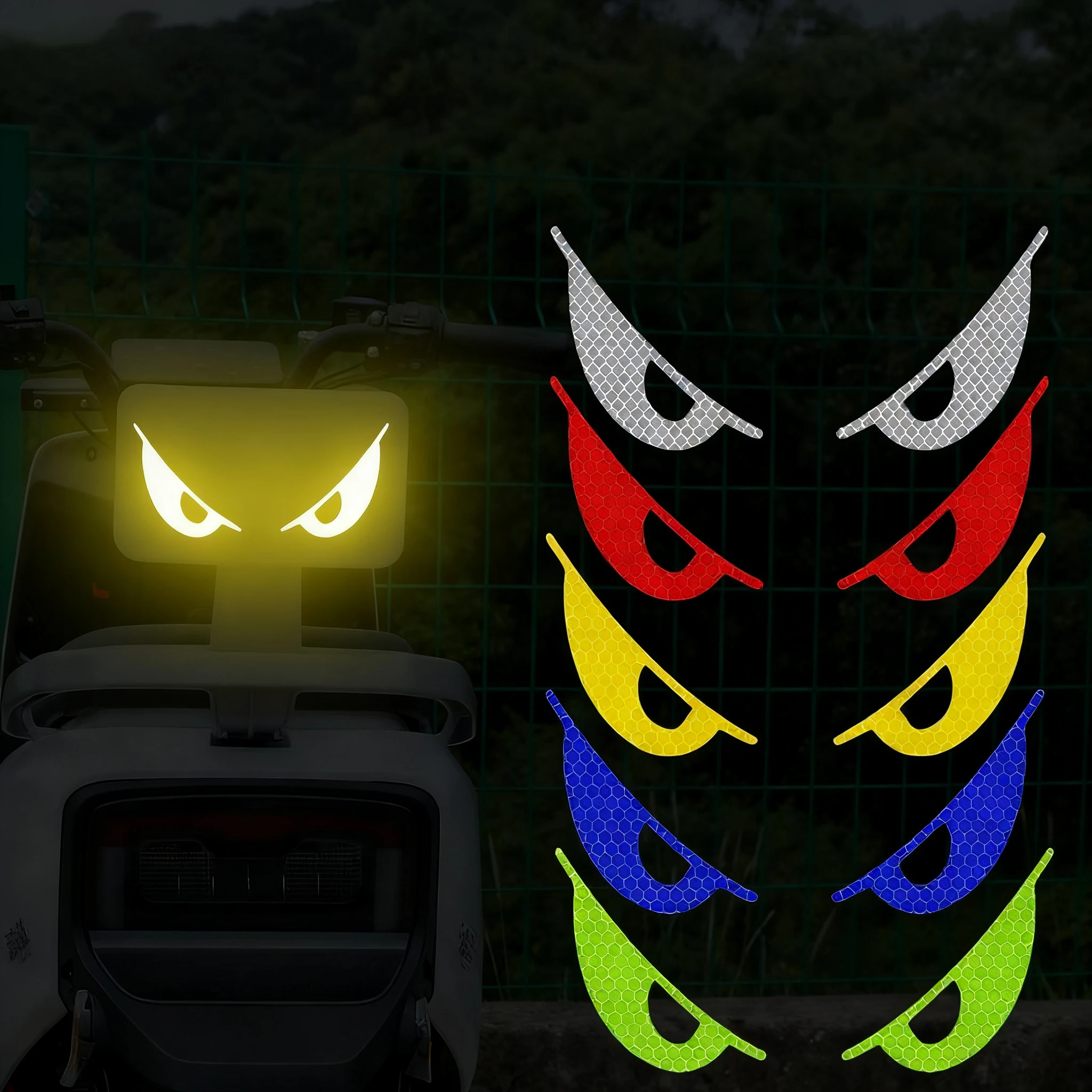 

1 Pair Self-Adhesive Eyes Car Warning Reflective Sticker Motorcycle Helmets Decals Body Stickers Night Safety Driving Sticker