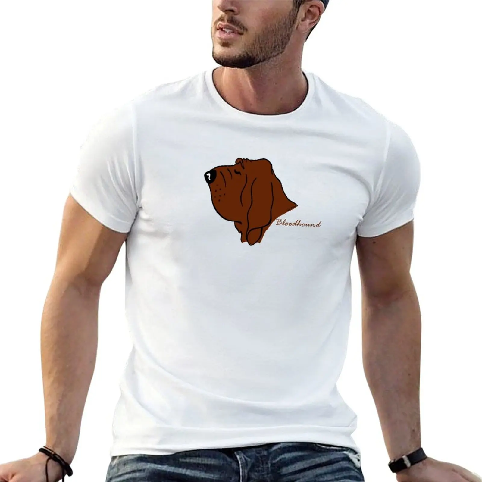 

Bloodhound silhouette T-Shirt printed t shirts for man funny t shirts cotton T-Shirt