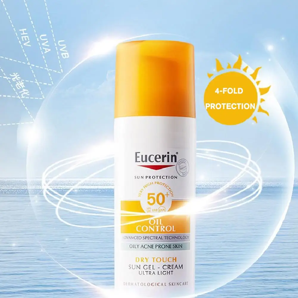 SPF50 Face Sunscreen Lotion Hyaluronic Acid, Facial Sunscreen Cream UV Protection Refresh Moisturize Hydrate Isolation Sunscreen