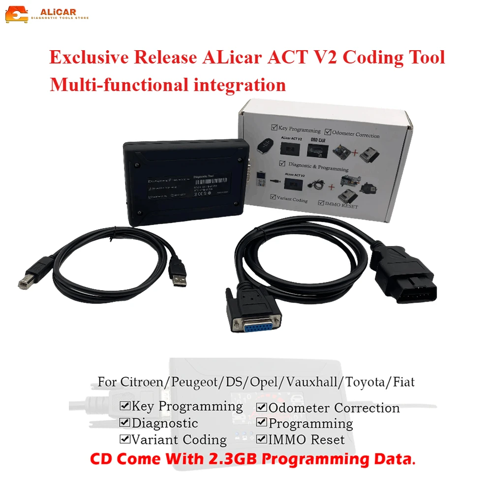 ALicar ACT V2 Coding Tool Offline ECU Programming Calibration and Flash Upload for Citroen Peugeot Toyota and Other Brands