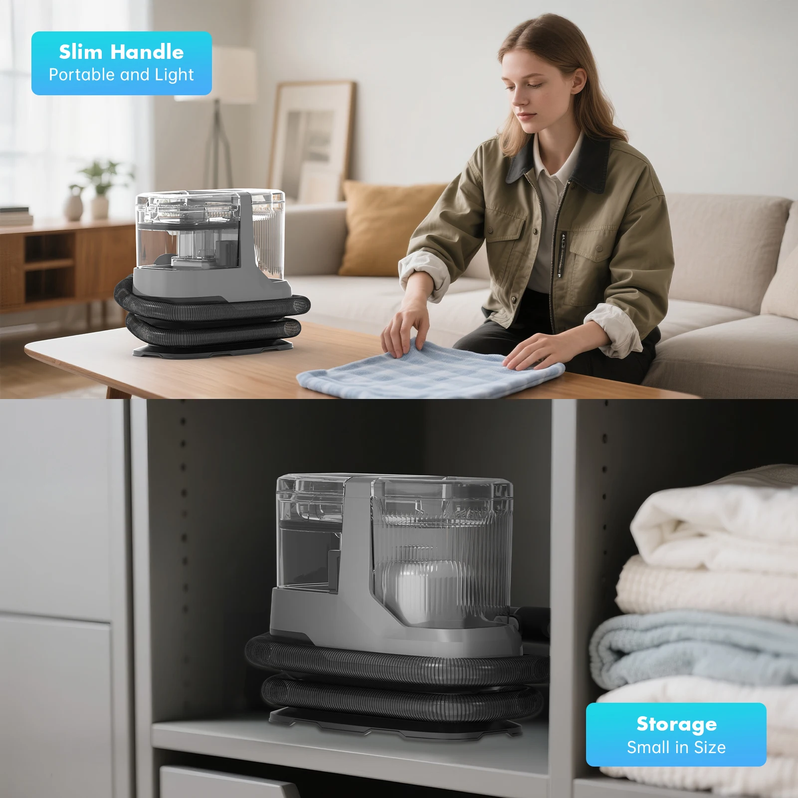 OMESER 20000Pa Portable Carpet Cleaner Machine 600W Upholstery Cleaner Pet Special Stain Cleaner Powerful for Sofa Car Seat New