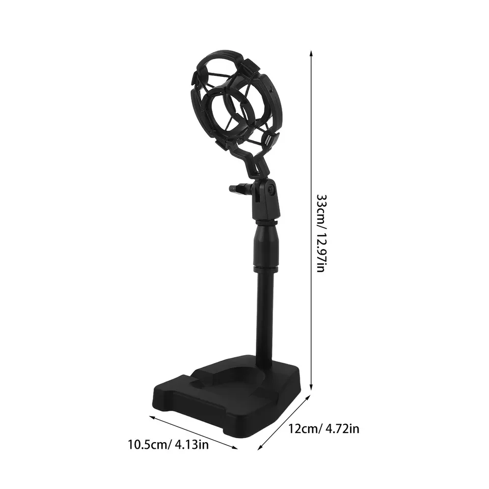 Desktop Microphone Stand for Live Recording with Shockproof Anti-Shake Rotatable Height-Adjustable Features