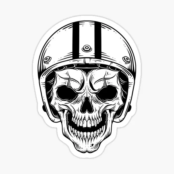 

Skull Helmet Stickers Accessories For Suv Bodywork Motocross Bumper Window Laptop Cover Scratc