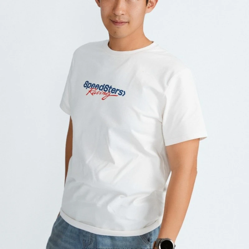Quick-drying T-shirt  Racing LOGO Printed Round-neck Short-sleeved Moisture-wicking Antibacterial and Mite-proof