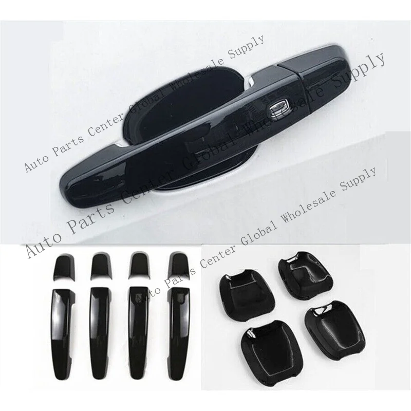L+ For Chevrolet Malibu 2016-2024 Bright black ABS Door Bowl Cover Trims 8Pcs