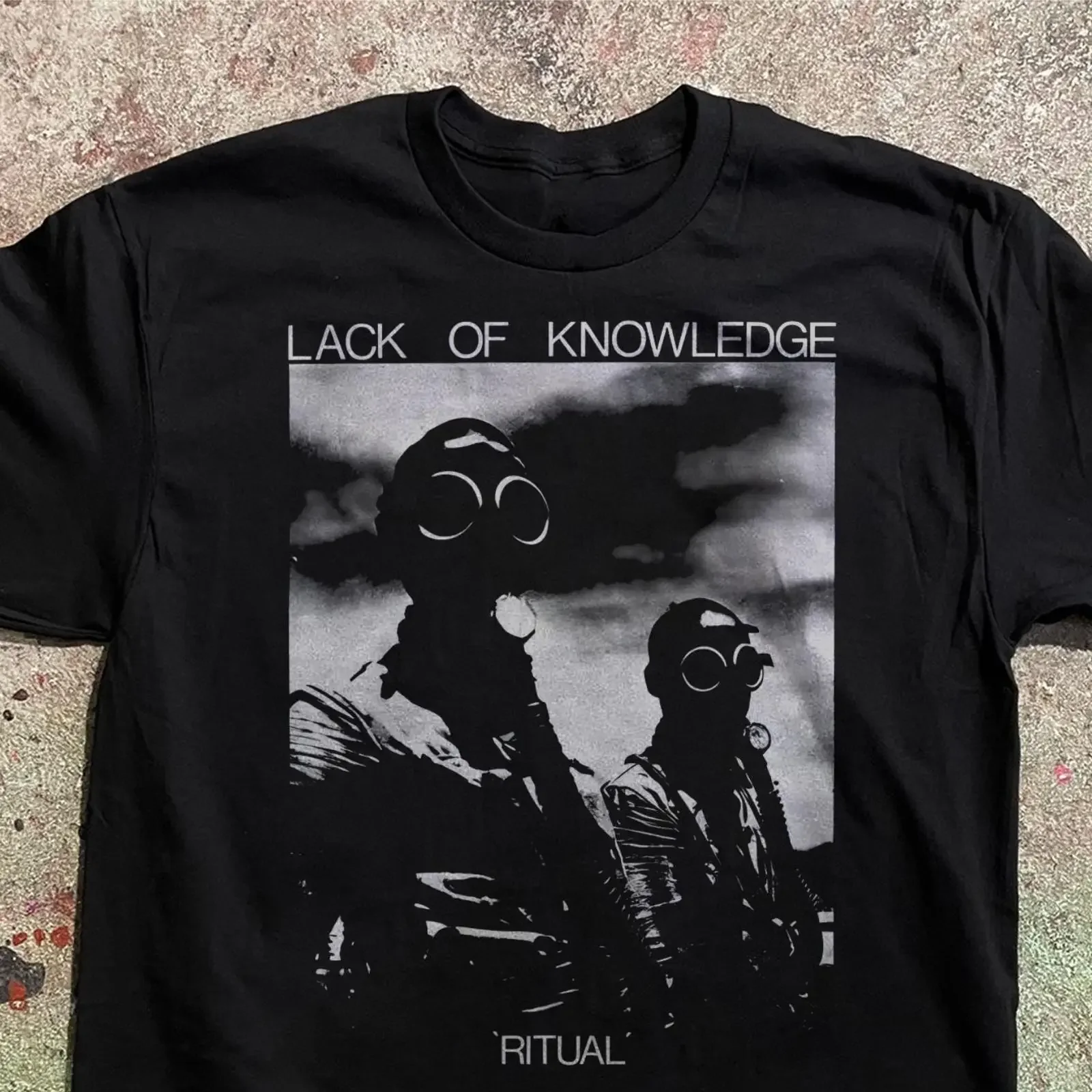 T-shirt Lack of Knowledge Ritual EP Anarcho Punk Hardcore, haut vintage délavé, vêtements de créateur unisexe, polyvalent, motif graphique homme