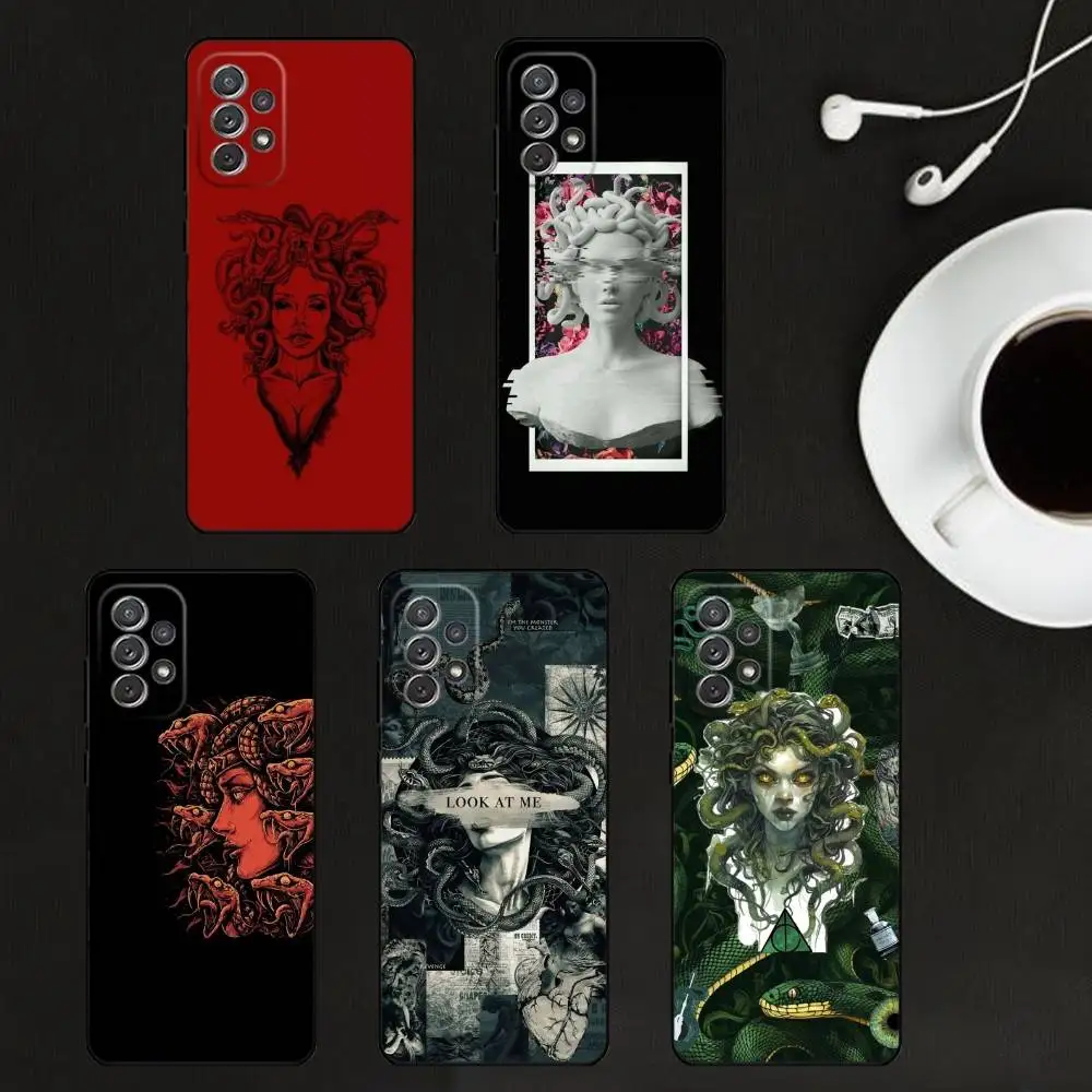 

Dark Mystic Charm M-Medusa Phone Case For Samsung S25,S24,S21,S22,S23,S30,Ultra,S20,Plus,Soft Silicone Black Cover
