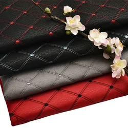 100X140CM Sponge Car Interior Roof Fabric Embroidered Plaid Fabric Car Seat Cushion Sofa Tarpaulin Furniture Material Upholstery