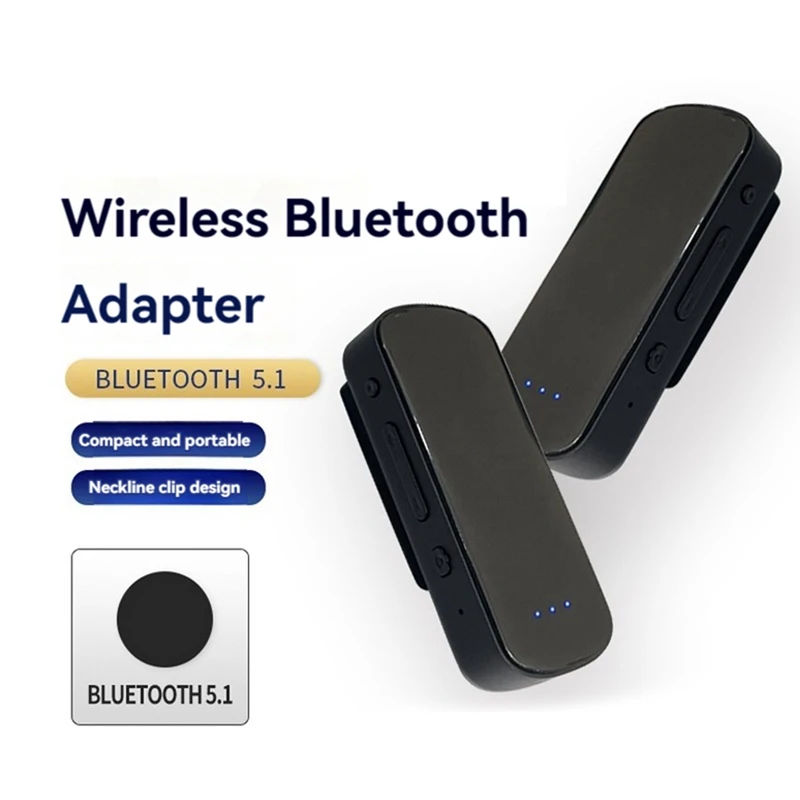 Adaptor penerima Bluetooth 5.1 portabel, adaptor Bluetooth Mini penerima Bluetooth Lavalier untuk sistem Stereo mobil rumah