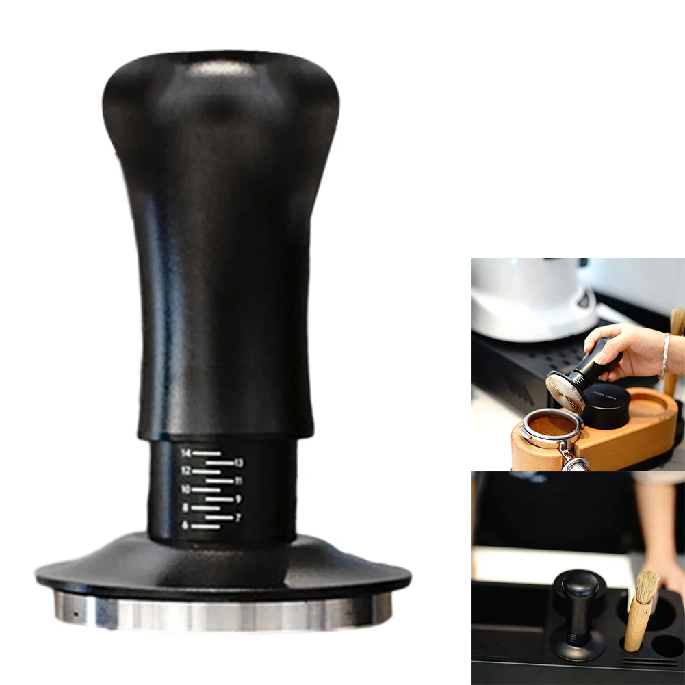 

Premium Food Grade Stainless Steel Coffee Tamper Adjustable Depth No Pressure Digital Indicator Panel 51 53 58 5mm