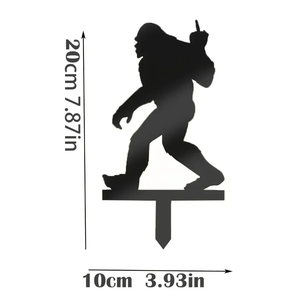 Outdoor Decor 1pc Striking Sasquatch Silhouette Yard Stake Durable Outdoor Decor for Garden Ideal Housewarming Halloween Gift