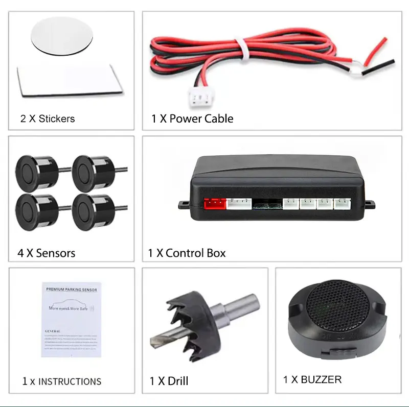 Einparkhilfe Parktronik 12 Farben 22mm Flacher Sensor Rückfahrradar Akustischer Alarm – Detail 11