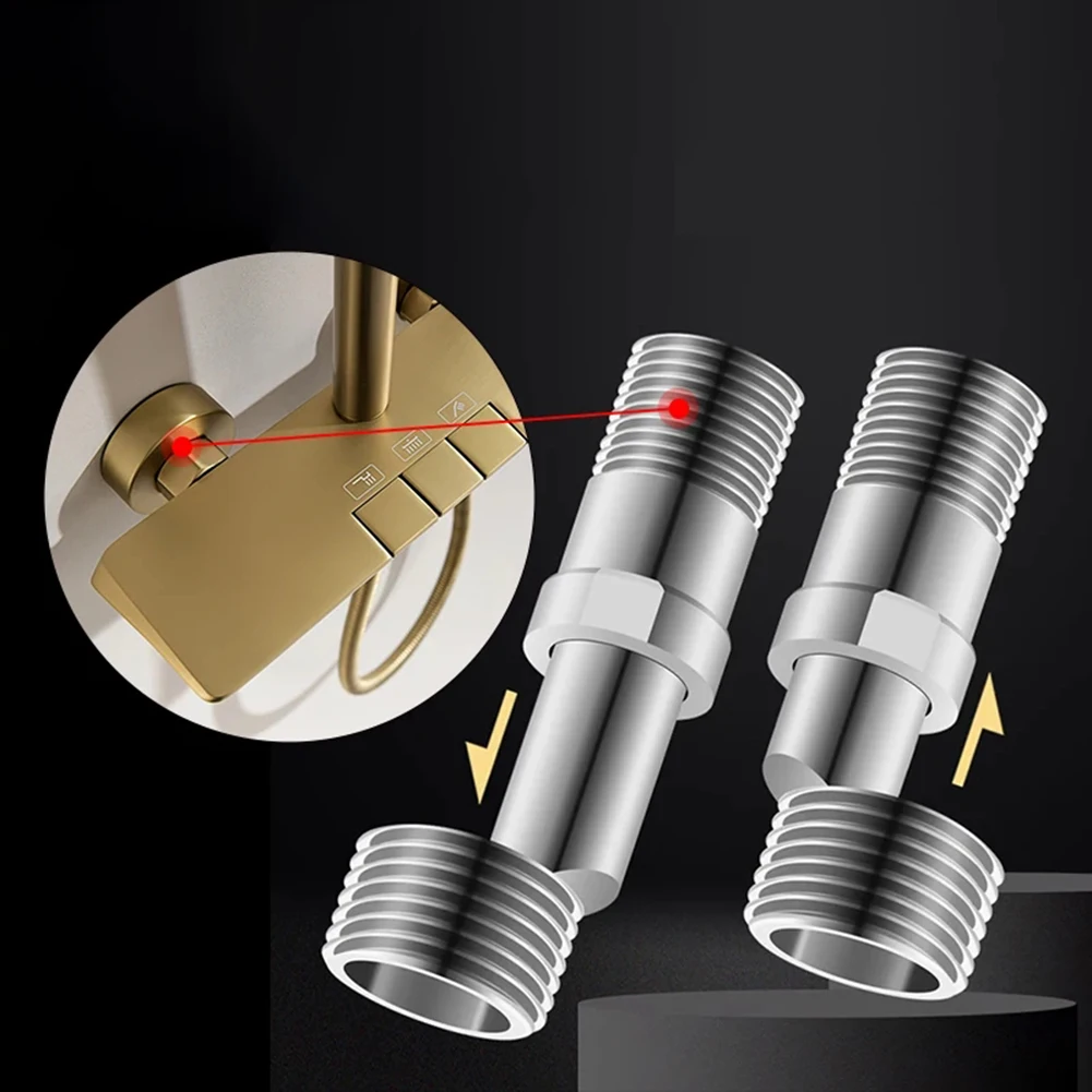 2PCS 360° Adjustable Shower Faucet Telescopic Angle Bathroom Eccentric Screw Shower Angle Adapters Bathroom Fixture Parts