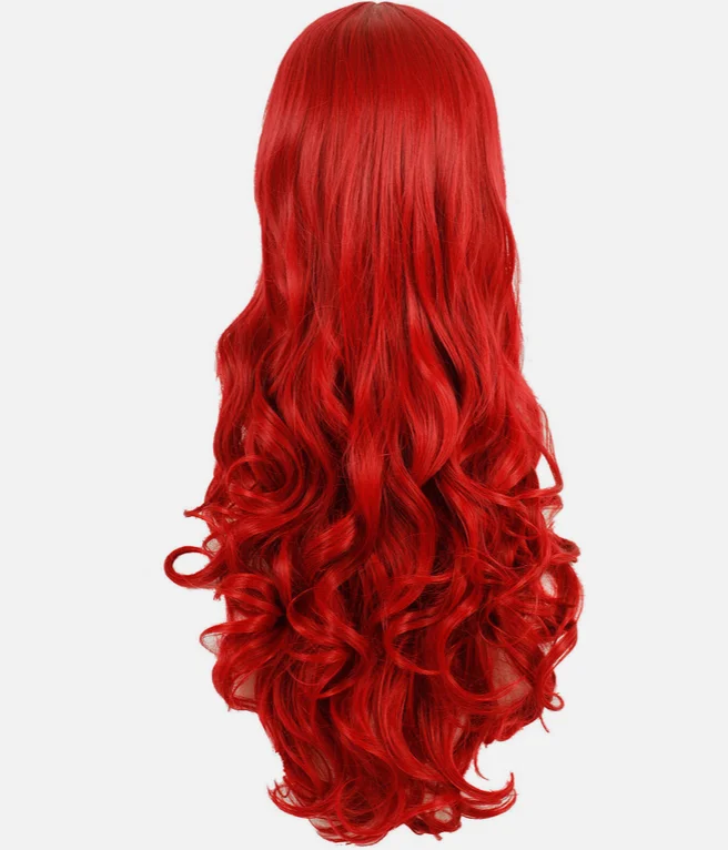 Women Red Cosplay Wig Long Curly Hair Fashion Hair Wigs 75cm