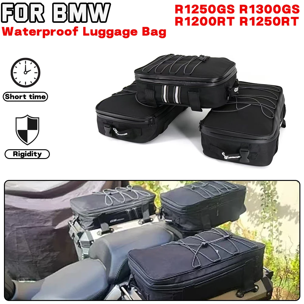 For BMW R1300GS R1250GS Motorcycle accessories Waterproof Luggage Tail Top Bags Reflective Side Saddle Bag Travel Universal