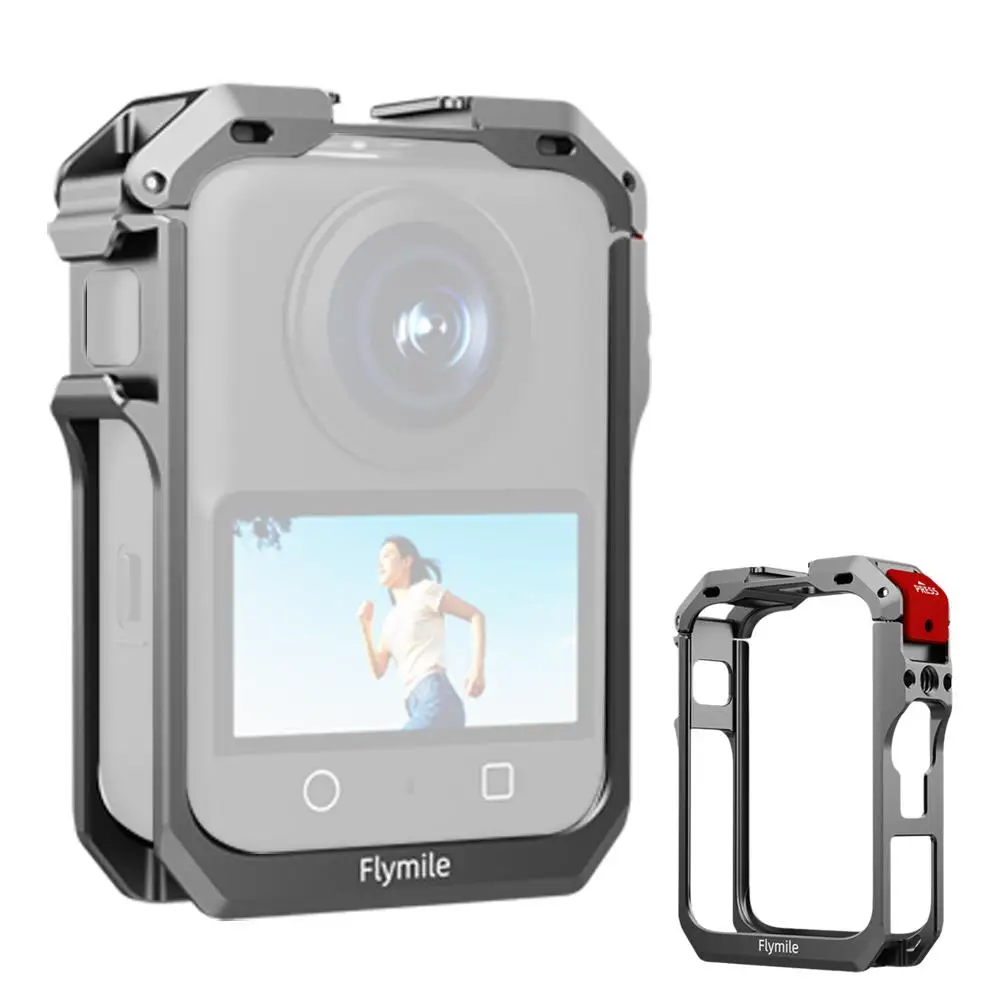 ل DJI Osmo 360 قفص معدني سبائك الألومنيوم إطار حماية كاميرا العمل تصاعد قذيفة مع الحذاء البارد و 1/4 "توسيع المواضيع #3