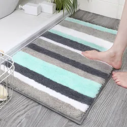 Simple Nordic Stripe Bath Mat Absorbent Water Entrance Doormat Soft Bathroom Rugs Non-Slip Floor Carpet Kitchen Area Rug Home