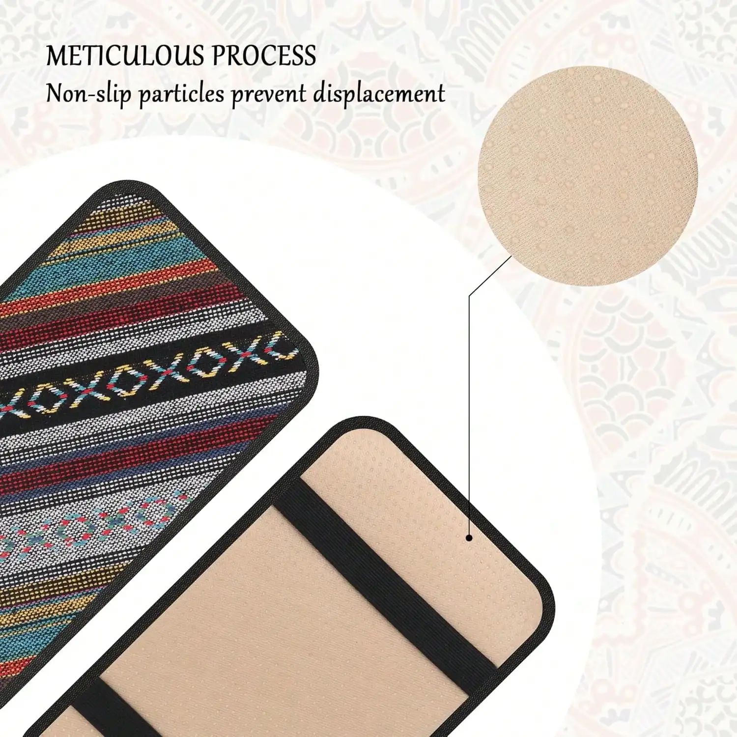 Boho Car Center Console Armrest Cover, Comfort Support Universal Fit For Car Truck SUV Interior Decor