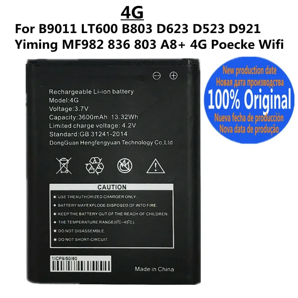 3600mAh High Quality B9011 Original Battery For D921 B803 D623 D523 LT600 Yiming MF836 4G Poecke Wifi Router Battery Bateria