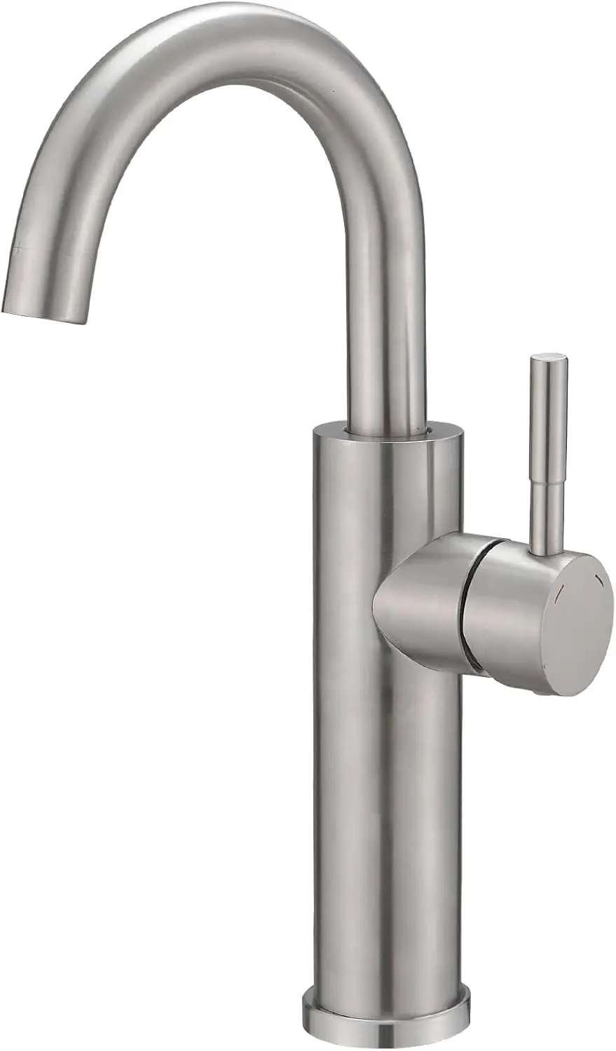 

Brushed Nickel Bathroom Bar Faucet High Arc Vessel Sink Faucet with 360° Swivel Spout Single Hole Commercial Faucet for Bath