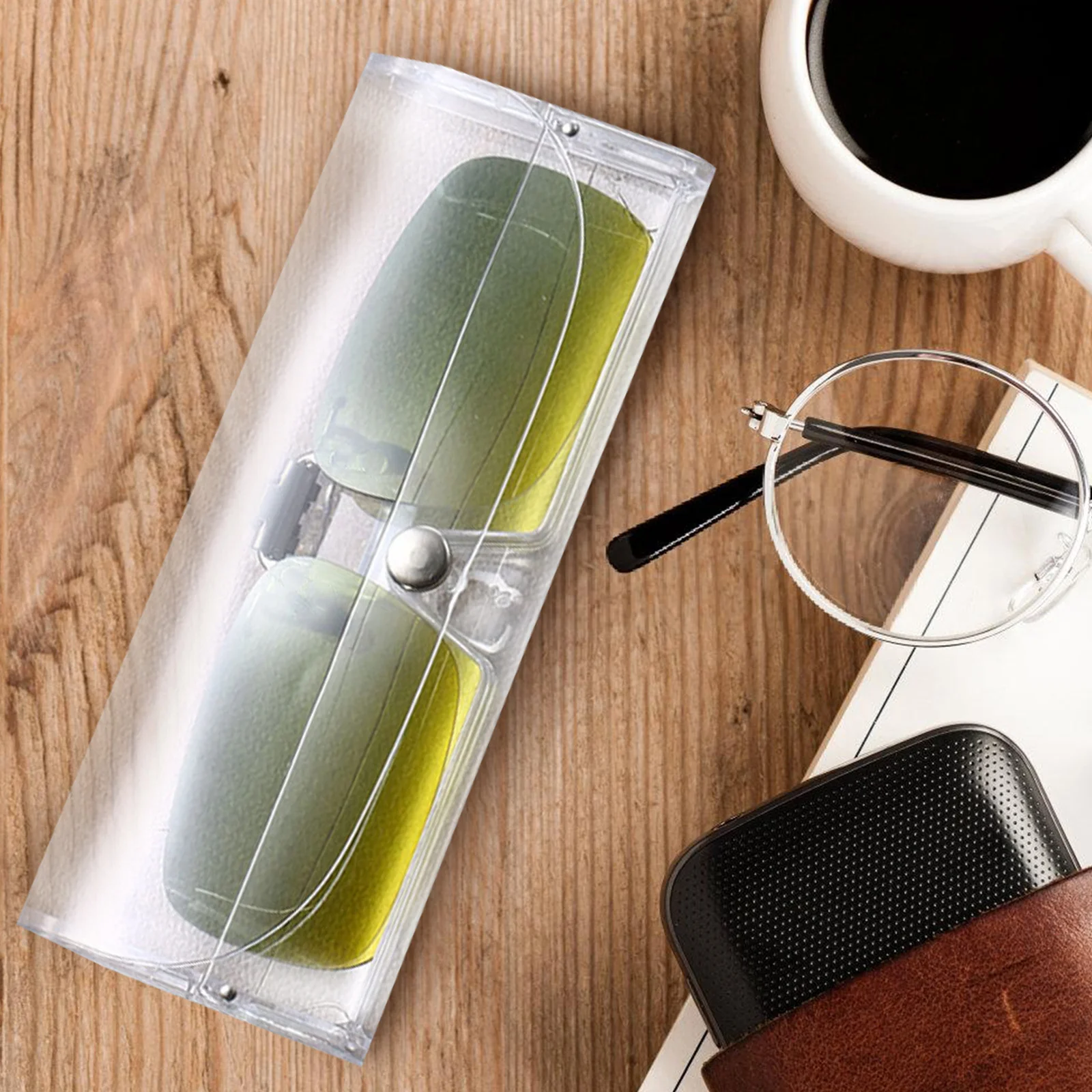 

10Pcs Glasses Cases Clear Plastic Durable Sunglasses Protective Storage Button Design Travel Use Transparent Eyeglasses Cases