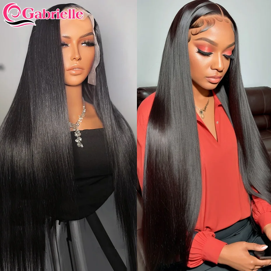 Gabrielle Straight Lace Front Wigs Human Hair Brazilian 13x6 13x4 360 Lace Frontal Human Hair Wigs For Women Natural Black