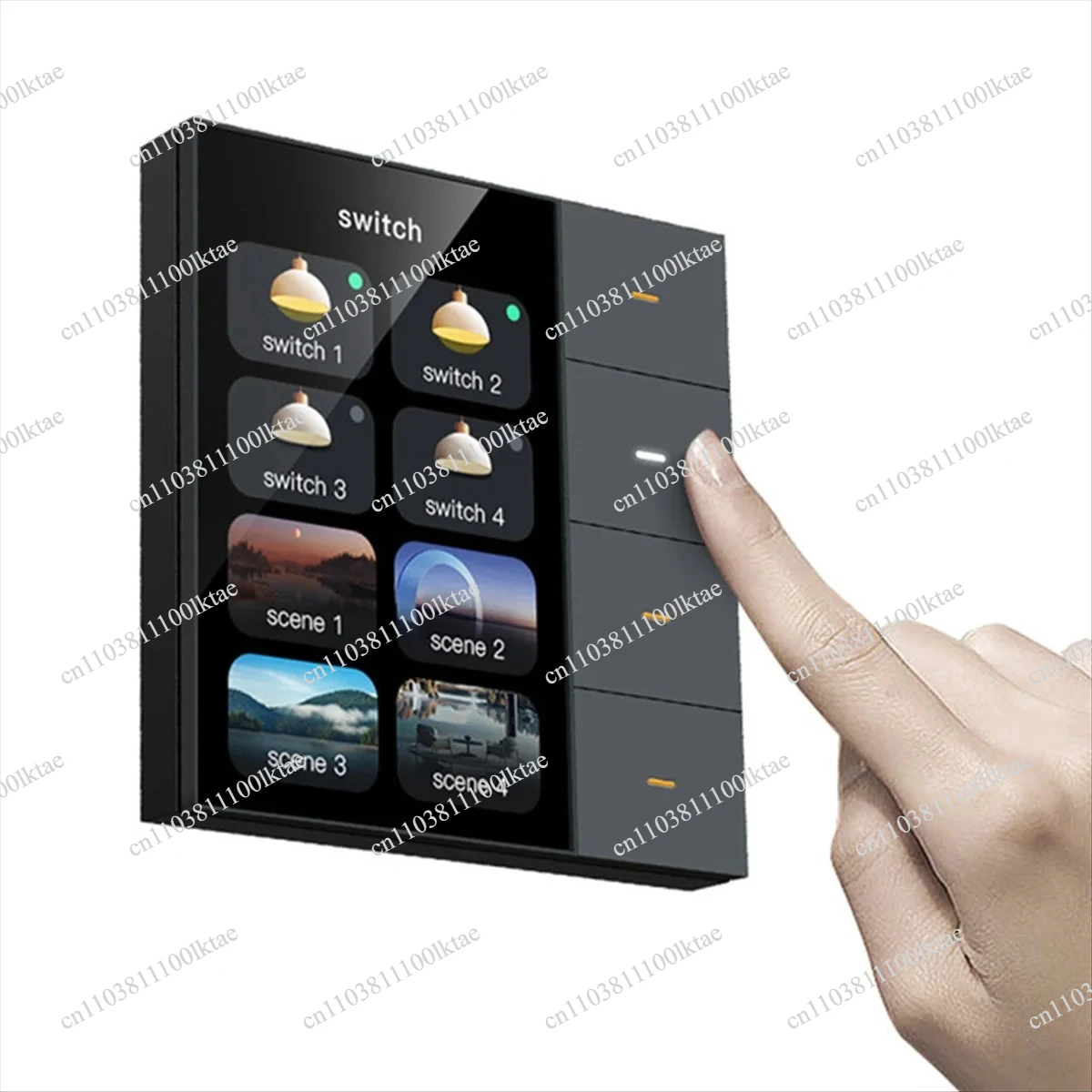 Y59A3.5 Inch Smart Wall Switch Touch Screen 4 Groups Switch 8-Way Scene Radar Sensor Dimming Switch Curtain Tuya Zigbee A