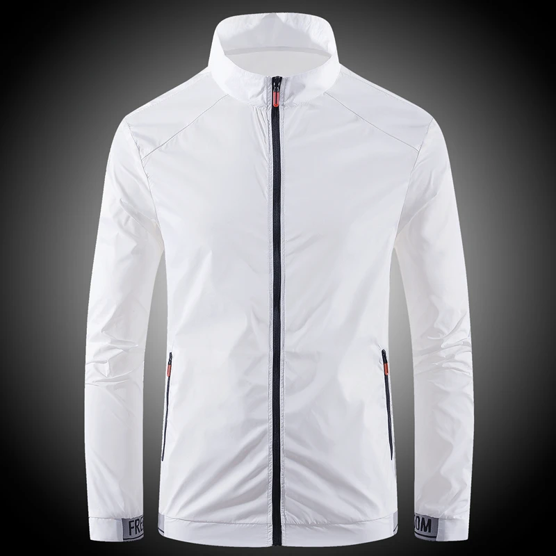 Chaqueta de protección solar para hombre, camisa de aire acondicionado transpirable, ultrafina, protección Uv, seda de hielo, estampado de