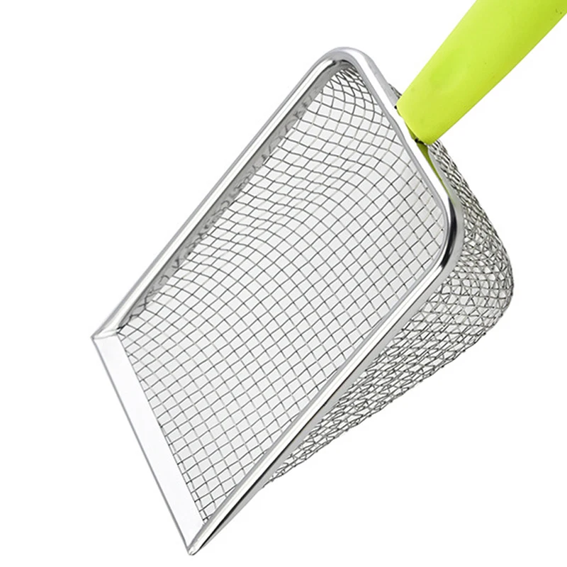 1PC Pet Cleaning Tools Stainless Steel Feces Shovel Net Cat Litter Shovel Reptiles Lizard Sand Shovel Mesh Screen Fecal Spoon