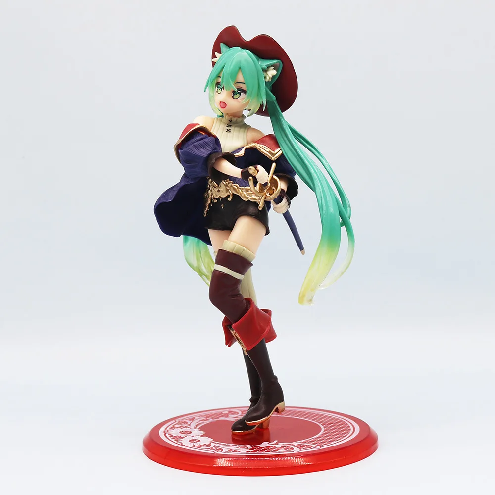 Anime Hatsune Miku tokoh dongeng Wonderland Hatsune Miku Puss dalam sepatu bot Kawaii tokoh aksi koleksi dewasa hadiah mainan Model