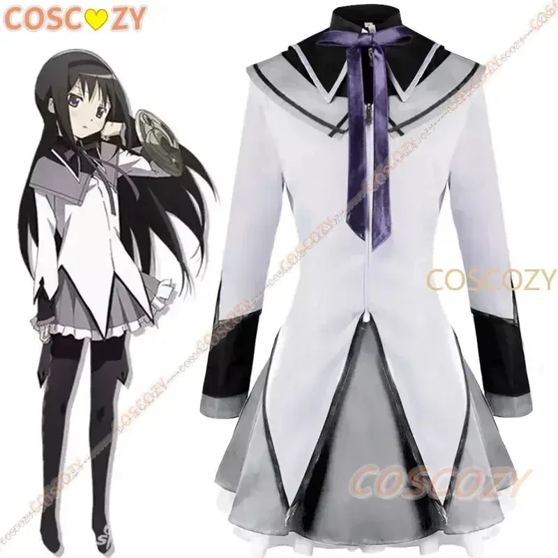 ❤❤2025 Anime Magical Girl Puella Magi Madoka Magica Homura Akemi Cosplay Costume Fighting Uniforms Wig Socks for Mahou Sh New ★☆