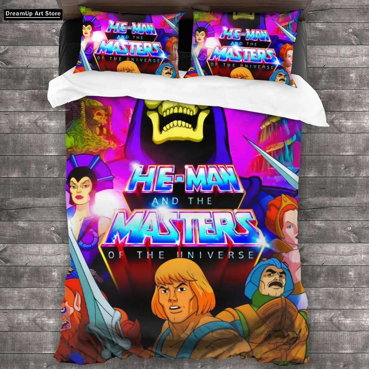 Anime He Man And The Masters Of The Universe Bedding Set Cute Quilt Cover Bed Cover With Pillowcase Twin Single Queen King Size