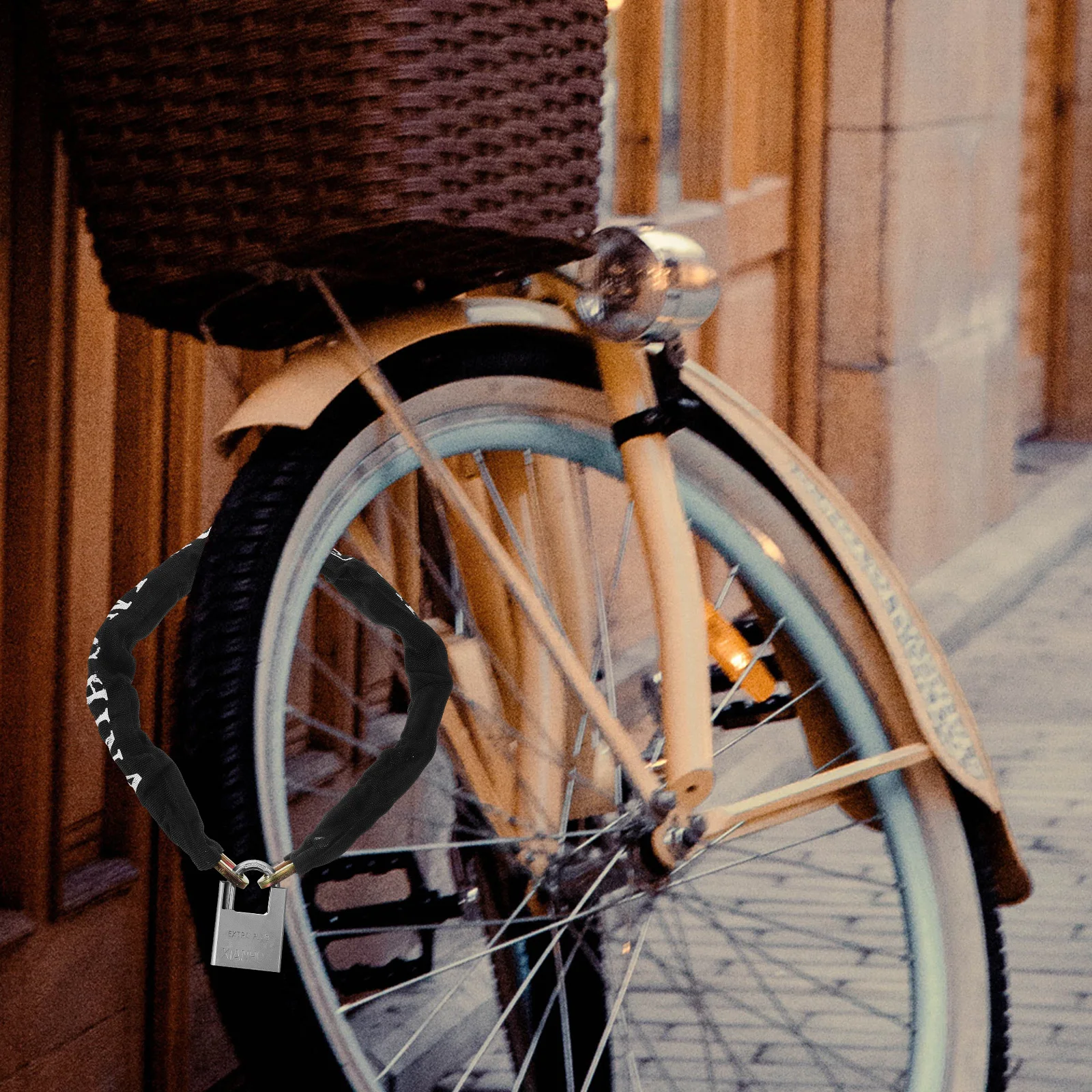 

1Pcs Bicycle Lock Durable Anti-Theft Chain 0.8m Black Thick Alloy Forged Steel Cable Lock for Electric Car Motorcycle