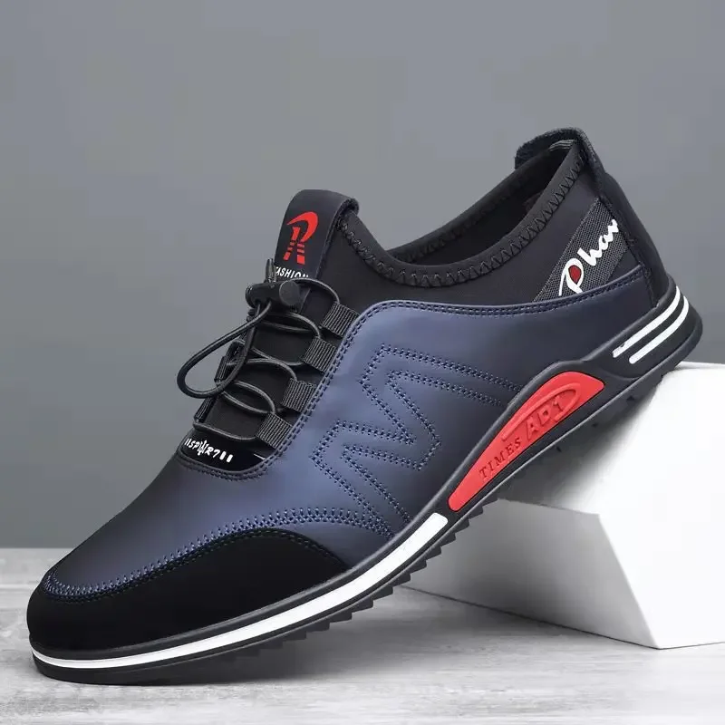 Zapatos informales de suela blanda para hombre, zapatillas formales de estilo británico, transpirables con cordones, ligeras, talla 44