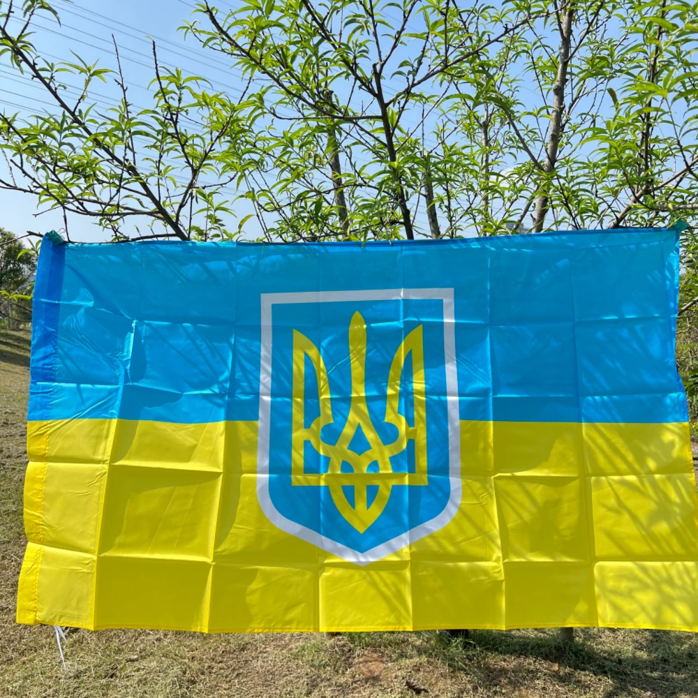 Ukrainian presidential flag 90*150cm Ua Ukr Ukraine flag banner Home Decoration  polyester hanging