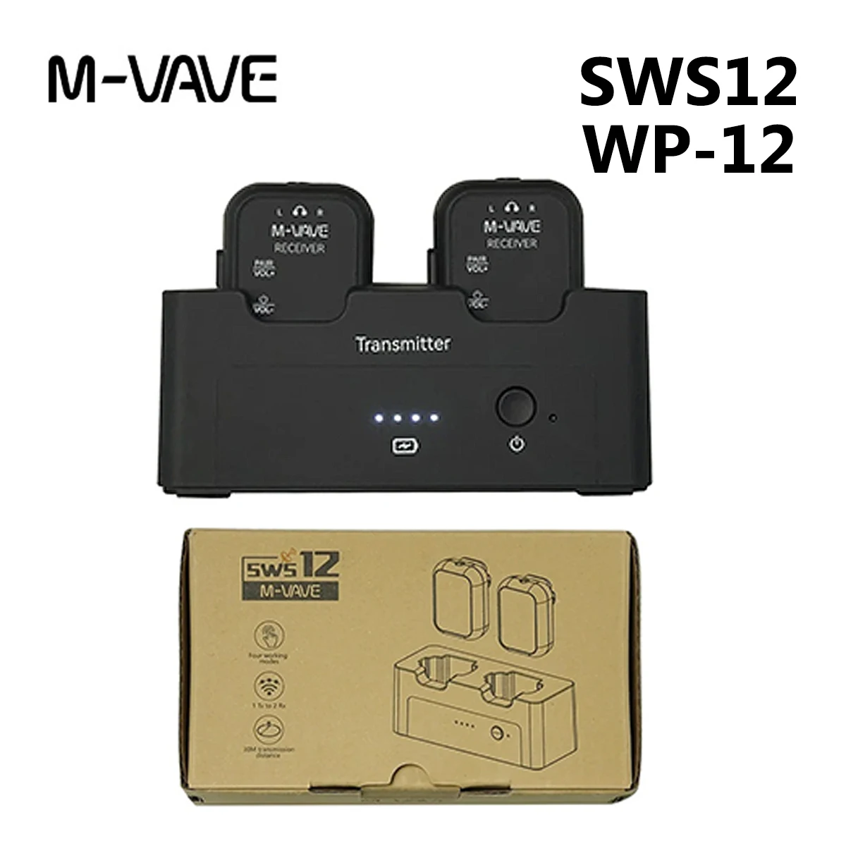 

Беспроводная система мониторинга для наушников M-VAVE WP-12, беспроводная система 2.4G, 24 часа автономной работы, аксессуары для гитары для живых выступлений и студии
