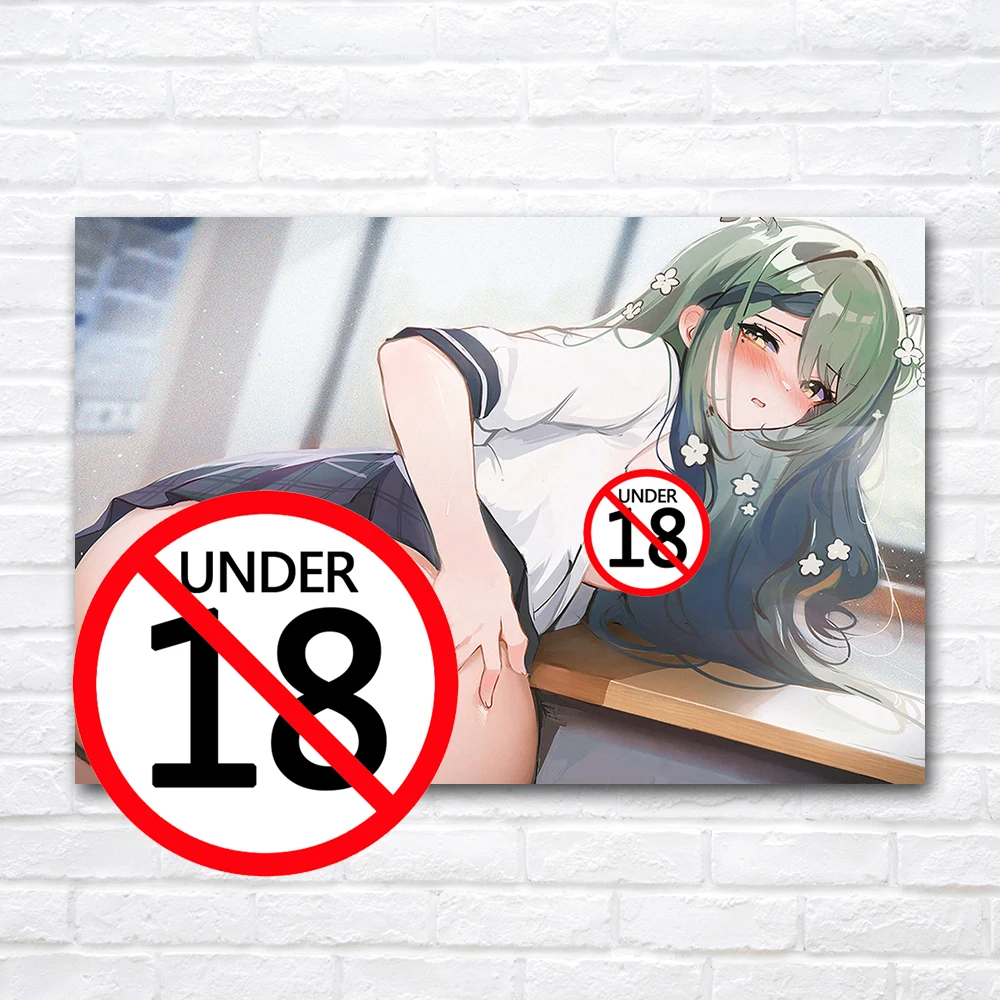 Uncensored Anime Poster Cartoon School Uniform Beauty Sexy Girl Ass Pussy Canvas Painting Wall Art Picture For Room Home Decor