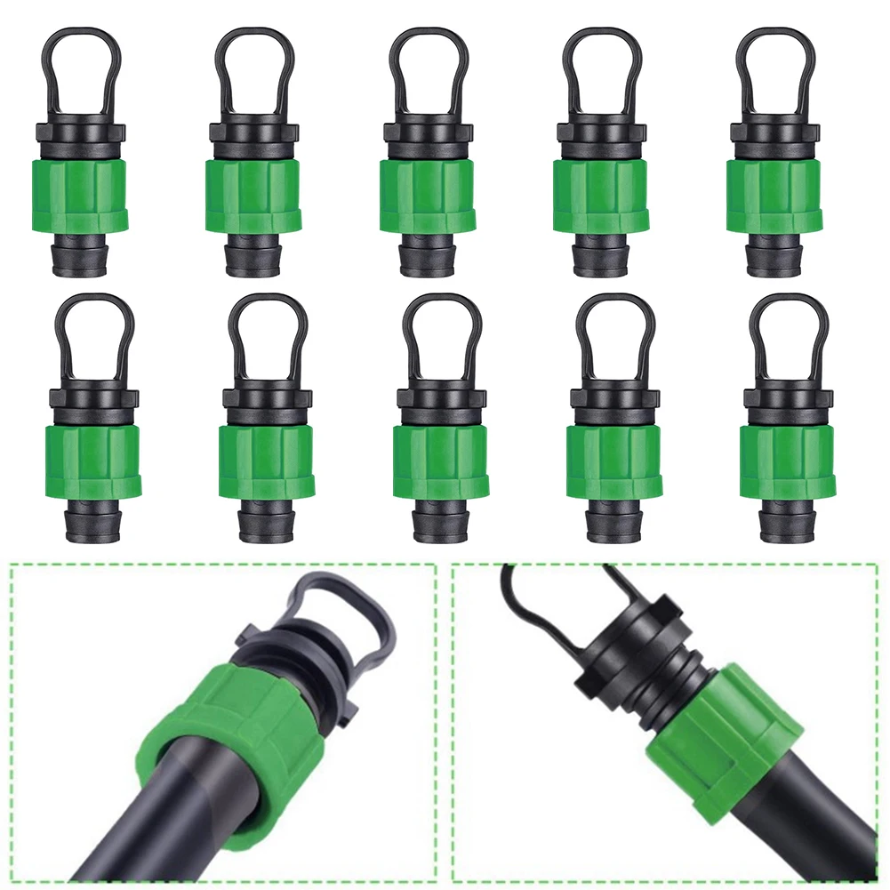 10Pcs Drip Irrigation Tubing Lock Plug 1/2 Universal End Cap Fitting Compatible With 16-17mm Drip Tape Tubing Sprinkler