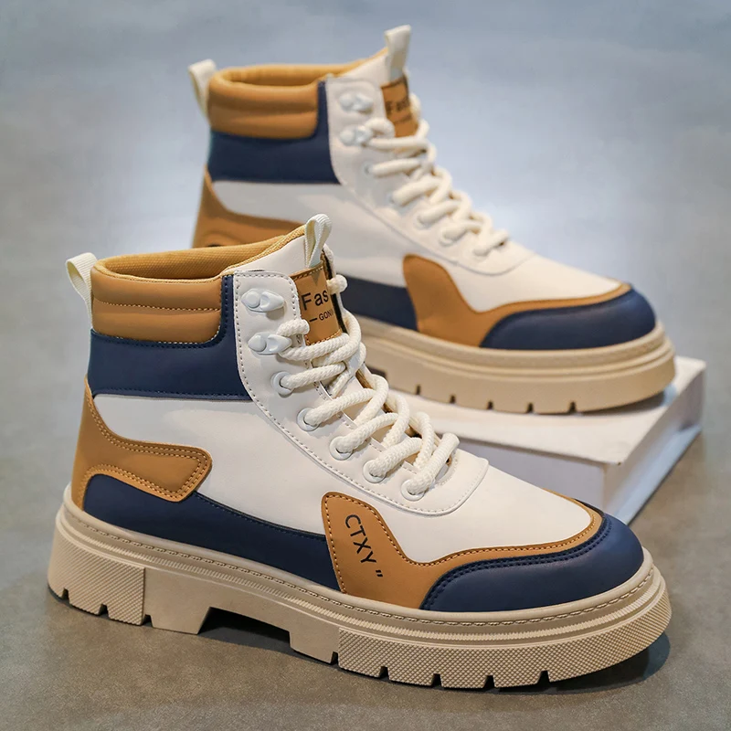 Men's British casual boots four seasons new breathable light soft-sole anti-slip comfort outdoor versatile fashion tooling boots