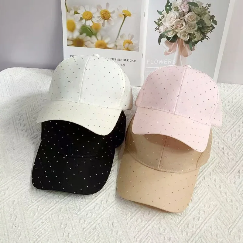 Damska czapka z daszkiem z cekinami, letnia czapka z siatką, czapka typu snapback z dżetami, błyszcząca czapka typu trucker, ochrona przed słońcem na zewnątrz